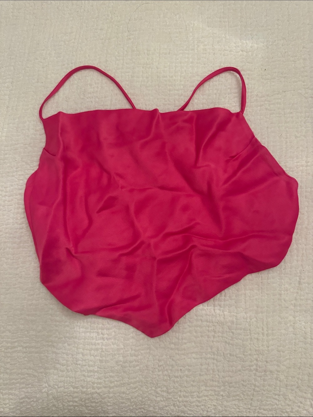 Zara Hot Pink Satin Crop Cami